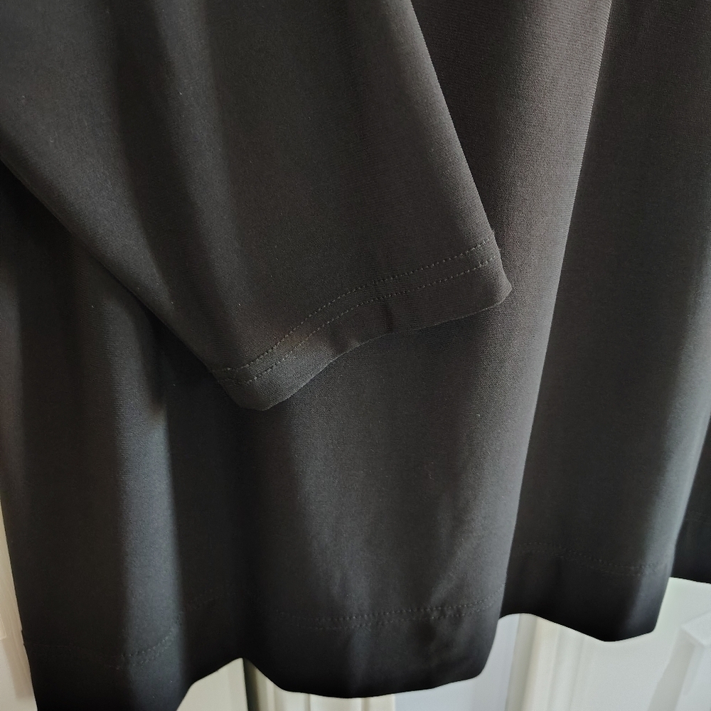 Anne Klein Black Knit Gold Zip Top Blouse M - Picture 4 of 9